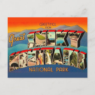 Great Smoky Mountains Park Retro Postcard