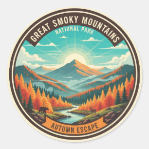 Great Smoky Mountains Souvenir Classic Round Sticker
