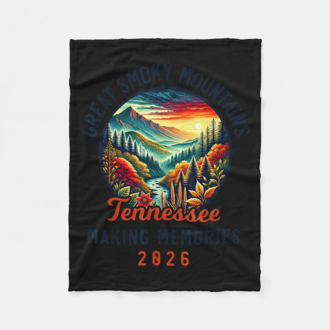 Great Smoky Mountains Tennessee 2026 Geon Forge, V Fleece Blanket (Front)