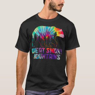 Great Smoky Mountains Tennessee Bear Grizzly Tie T-Shirt