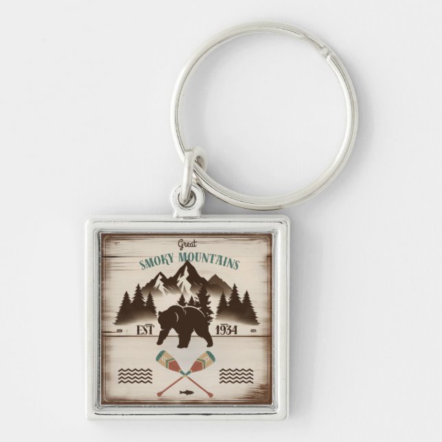 Great Smoky Mountains, TN bear Key Ring (Front)