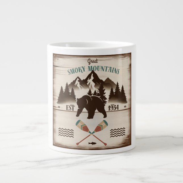 Great Smoky Mountains, TN bear Large Coffee Mug (Front)