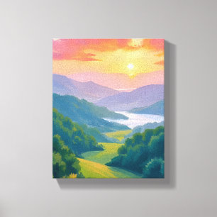 Great Smoky Mountains Travel Painting Canvas Print