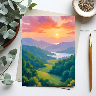 Great Smoky Mountains Travel Painting Postcard