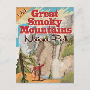Great Smoky Mountains Travel print. Postcard