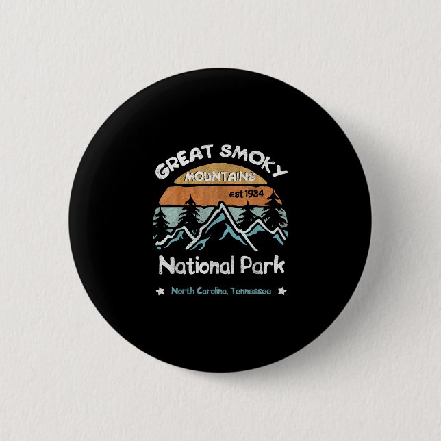 Great Smoky Mountains US National Park Camping 6 Cm Round Badge (Front)