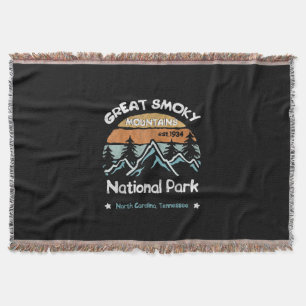 Great Smoky Mountains US National Park Camping Throw Blanket