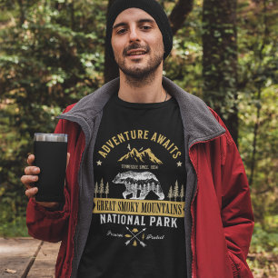 Great Smoky Mountains Vintage Forest Landscape T-Shirt