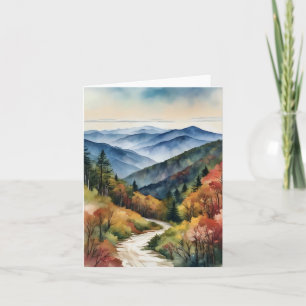 Great Smoky Mountains Watercolor Watercolor Card