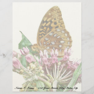 Great Spangled Fritillary Butterfly Letterhead