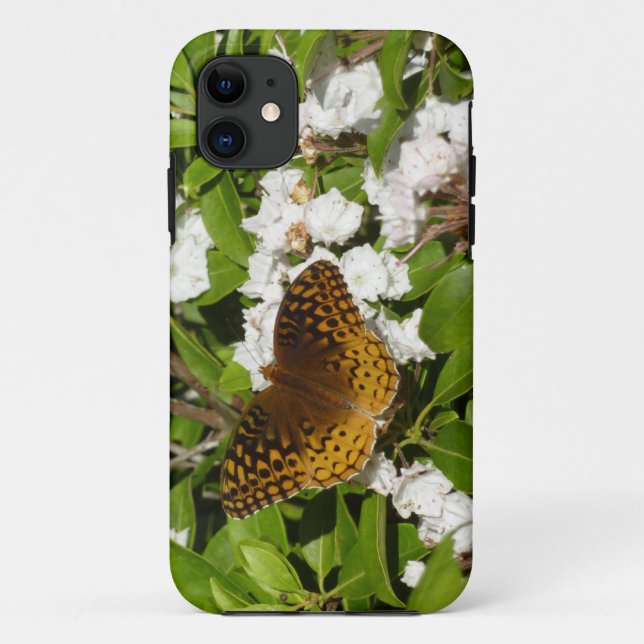 Great Spangled Fritillary on Mountain Laurel Case-Mate iPhone Case (Back)