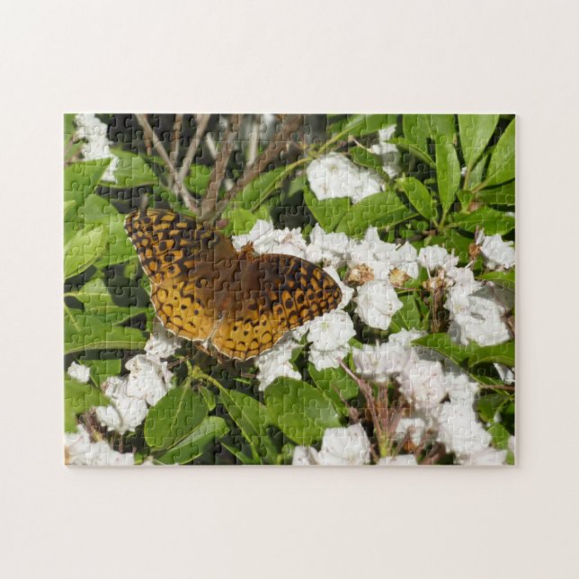 Great Spangled Fritillary on Mountain Laurel Jigsaw Puzzle (Horizontal)