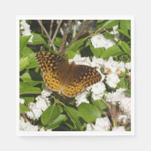 Great Spangled Fritillary on Mountain Laurel Napkin