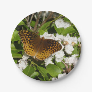 Great Spangled Fritillary on Mountain Laurel Paper Plate