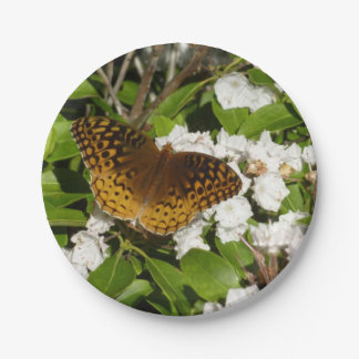 Great Spangled Fritillary on Mountain Laurel Paper Plate