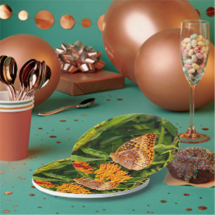 Great-spangled Fritillery Butterfly Paper Plate