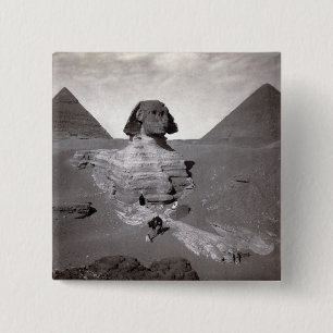Great Sphinx & Giza Pyramids Necropolis Egypt 15 Cm Square Badge