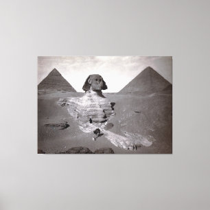 Great Sphinx & Giza Pyramids Necropolis Egypt Canvas Print