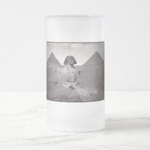 Great Sphinx & Giza Pyramids Necropolis Egypt Frosted Glass Beer Mug