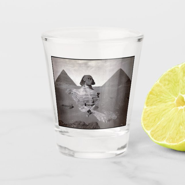 Great Sphinx & Giza Pyramids Necropolis Egypt Shot Glass (Front)