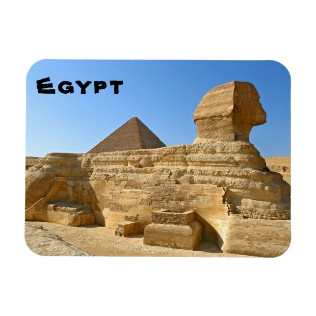 Great Sphinx of Giza with Khafre pyramid - Egypt Magnet (Horizontal)