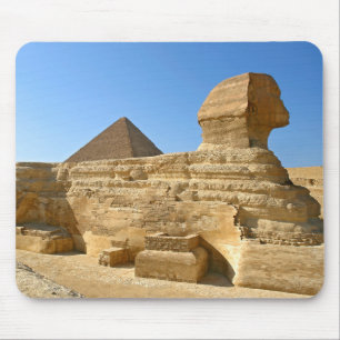 Great Sphinx of Giza with Khafre pyramid - Egypt Mouse Pad