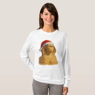 Great Sphinx Santa Hat Ancient egypt christmas T-Shirt