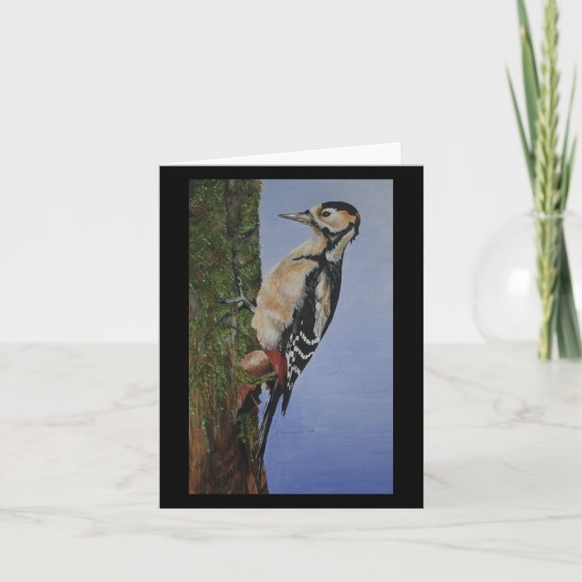 Great Spotted Woodpecker Notecard (Front)