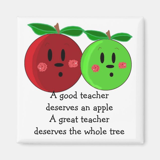 Great Teacher Apple Design Magnet (Front)