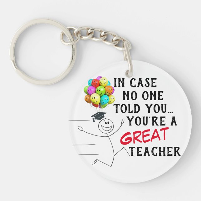 “Great Teacher” Double-Sided Acrylic Keychain (Front)