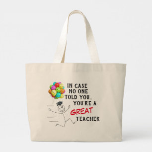 “Great Teacher”  Large Tote Bag