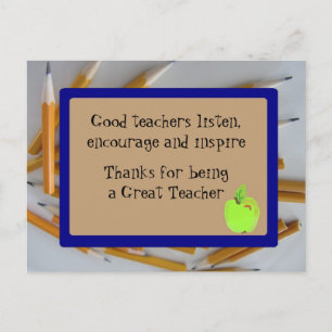 Great Teacher Thank You Postcard