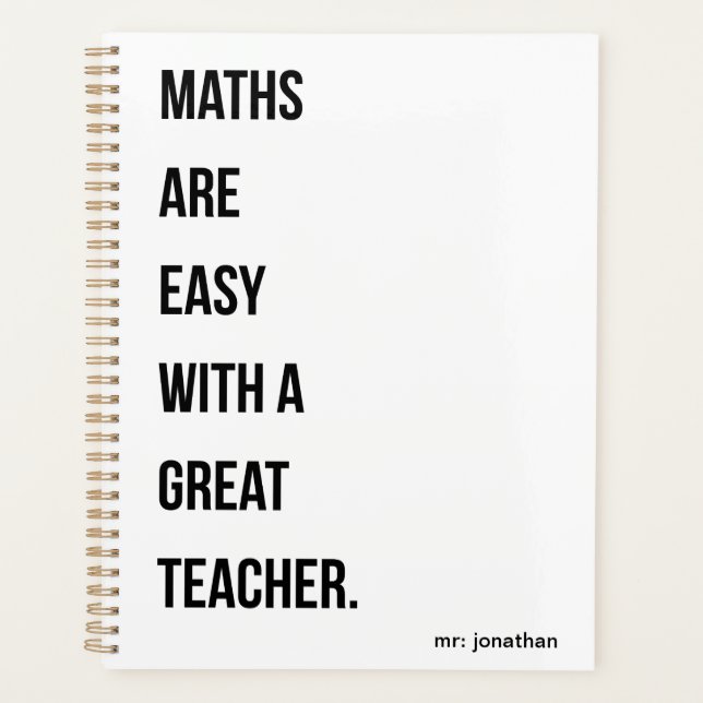 Great Teachers Make Math Easy Planner (Front)
