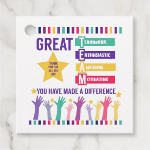 Great Team appreciation tag