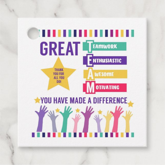 Great Team appreciation tag (Front)