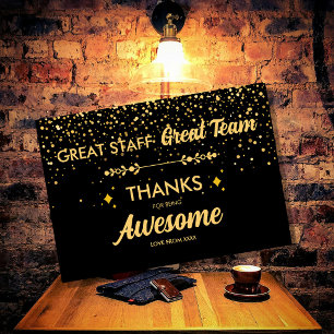 Great Team Great Staff Thank You Sign Employee Card