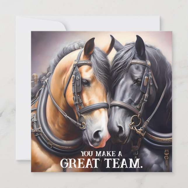 Great Team Horses Anniversary Card (Front)