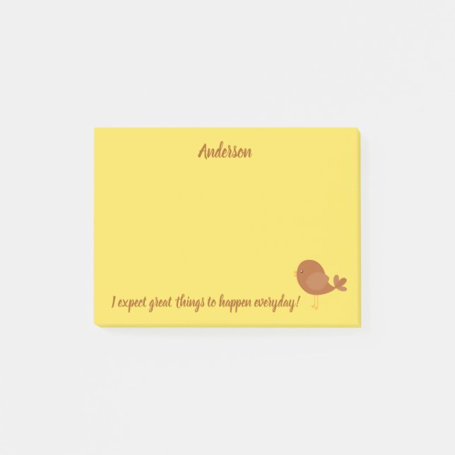 Great things bird theme post-it notes (Front)