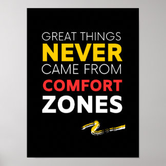 Great things never came from COMFORT ZONES Poster