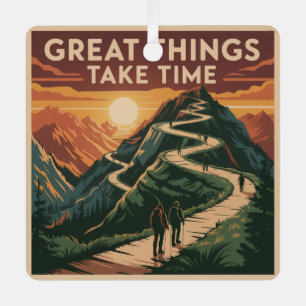 Great Things Take Time Metal Tree Decoration