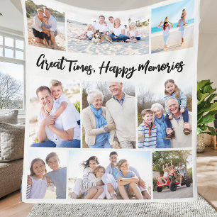Great Times Happy Memories Photo Collage Keepsake Fleece Blanket
