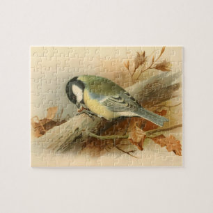 Great Tit by Lord Lilford, Birds Illustration Jigsaw Puzzle