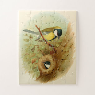 Great tit- Colourful bird, Art Jigsaw Puzzle