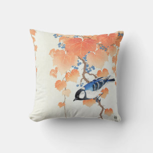 Great tit on paulownia branch - Ohara Koson - Art Cushion