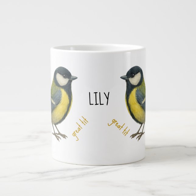 Great Tit Personalized Bird Mug (Front)