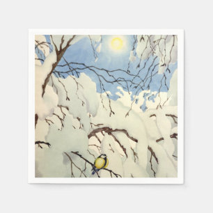 Great Tit - Theodor Severin Kittelsen Napkin