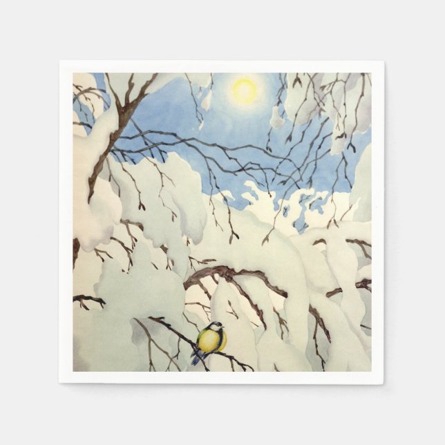 Great Tit - Theodor Severin Kittelsen Napkin (Front)