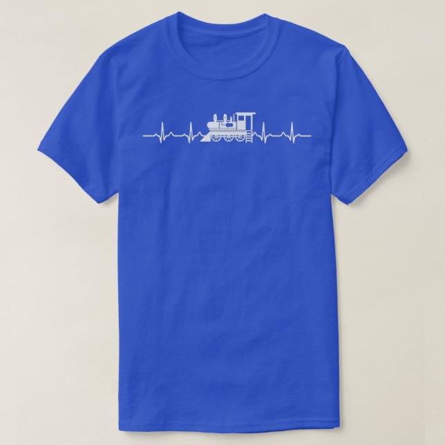 Great Train Design Steam Locomotive Heartbeat T-Shirt (Design Front)