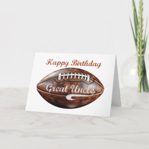Great Uncle Birthday Grunge Large Football Sports Card