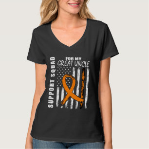 Great Uncle Leukemia Awareness American Flag Suppo T-Shirt